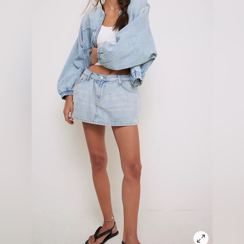 Free People Demi Womens Denim Skort Aura Blue Size 27 & 29